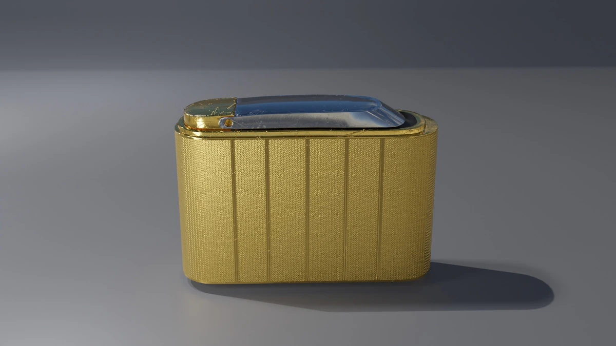 Gold Lighter 3D Model .c4d .max .obj .3ds .fbx .stl .blend 
