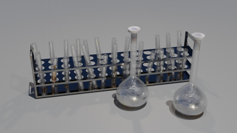 Test Tubes 3D Model .c4d .max .obj .3ds .fbx .stl .blend 