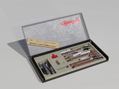 Estuche con l&aacute;pices Modelo 3D