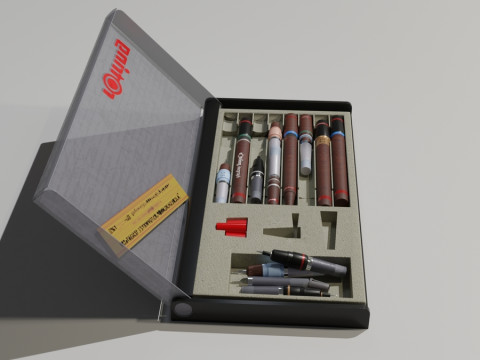 Pencil Case with Pencils Modèle 3D