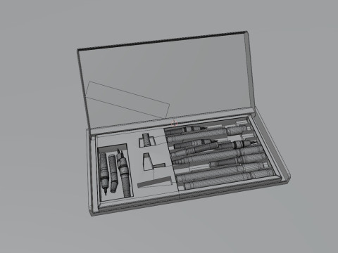 Pencil Case with Pencils Modèle 3D