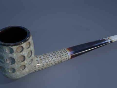Meerschaum Carved Pipe 3D Модель