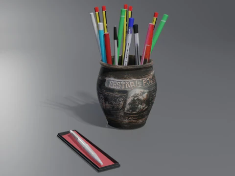 Estuche con l&aacute;pices Modelo 3D