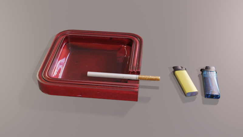 Old style ashtray 3D Model .c4d .max .obj .3ds .fbx .stl .blend 