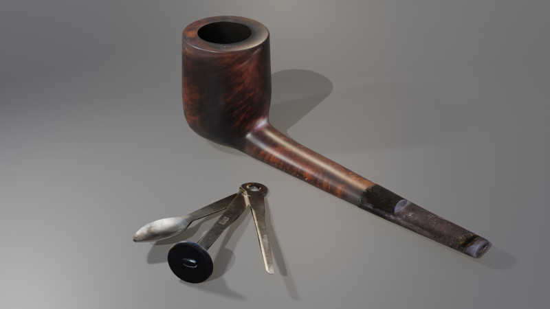 Smoking Pipe Model 3D .c4d .max .obj .3ds .fbx .stl .blend 