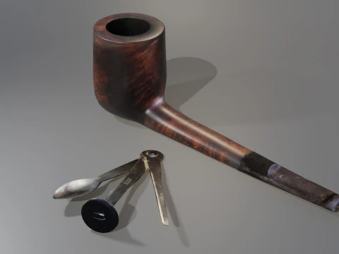 Pipa Merokok Model 3D