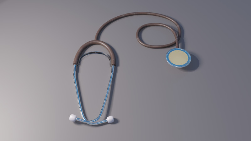 Stethoscope 3Dモデル .c4d .max .obj .3ds .fbx .stl .blend 