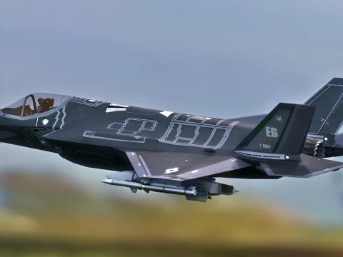 F35A Lightning II &mdash; оснащенный &mdash; с кабиной высокого разрешения 3D Модель