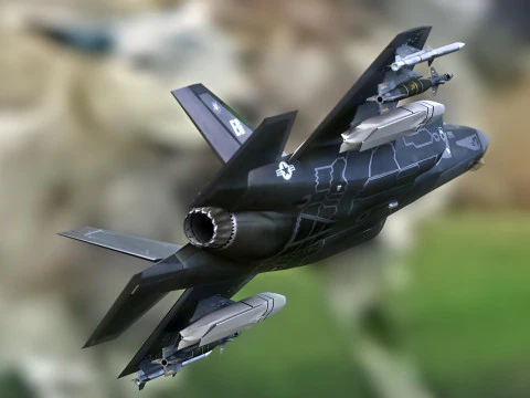 F35A Lightning II &mdash; оснащенный &mdash; с кабиной высокого разрешения 3D Модель