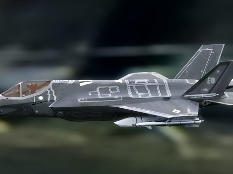 F35A Lightning II - Attrezzato - con cabina di pilotaggio ad alta risoluzione Modello 3D