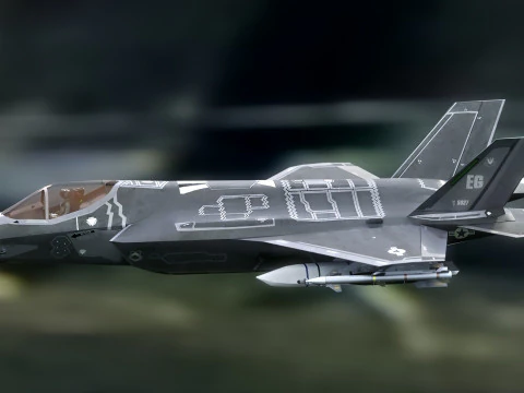 F35A Lightning II &mdash; оснащенный &mdash; с кабиной высокого разрешения 3D Модель