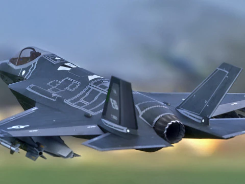 F35A Lightning II &mdash; оснащенный &mdash; с кабиной высокого разрешения 3D Модель