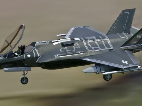 F35A Lightning II &mdash; оснащенный &mdash; с кабиной высокого разрешения 3D Модель