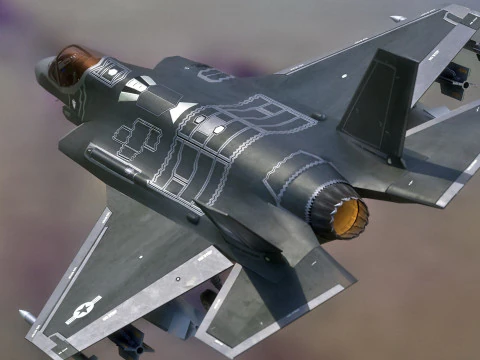 F35A Lightning II &mdash; оснащенный &mdash; с кабиной высокого разрешения 3D Модель