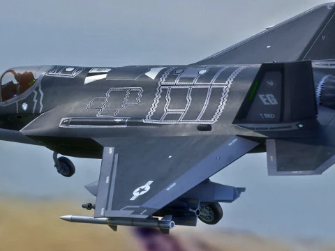 F35A Lightning II &mdash; оснащенный &mdash; с кабиной высокого разрешения 3D Модель