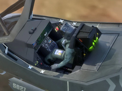 F35A Lightning II &mdash; оснащенный &mdash; с кабиной высокого разрешения 3D Модель