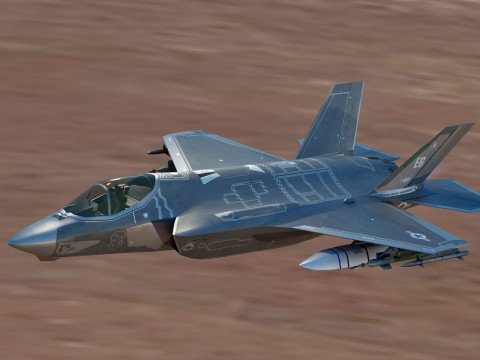 F35A Lightning II - Rigged - with high resolution Textures Model 3D