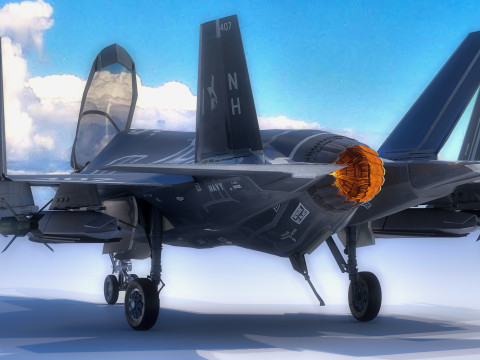 F35C Lightning II - Rigged - with high resolution textures Modello 3D