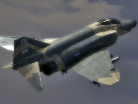 F4 Phantom 2 -Forest Texture-Fully Rigged-Changeble Decal -Texts Modelo 3D