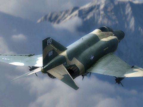 F4 Phantom 2 -Forest Texture-Fully Rigged-Changeble Decal -Texts Modelo 3D