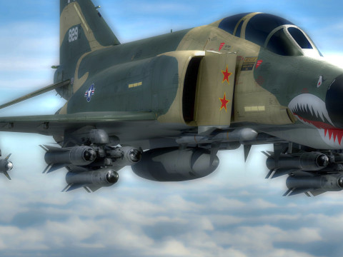 F4 Phantom 2 -Forest Texture-Fully Rigged-Changeble Decal -Texts Modelo 3D