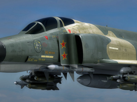 F4 Phantom 2 -Forest Texture-Fully Rigged-Changeble Decal -Texts Modelo 3D