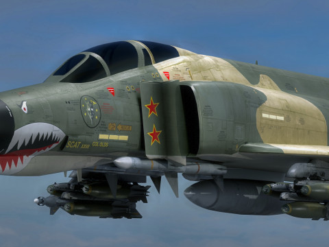 F4 Phantom 2 -Forest Texture-Fully Rigged-Changeble Decal -Texts Modelo 3D