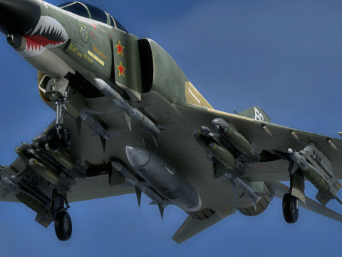 F4 Phantom 2 -Forest Texture-Fully Rigged-Changeble Decal -Texts Modelo 3D