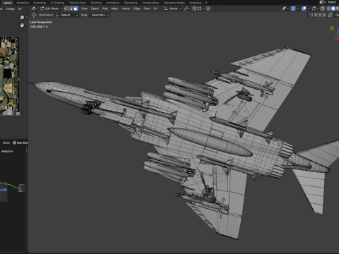 F4 Phantom 2 -Forest Texture-Fully Rigged-Changeble Decal -Texts Modelo 3D