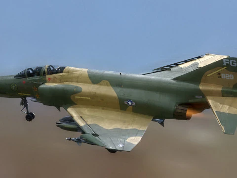 F4 팬텀 2 -숲 텍스처-완전 조작-변경 가능 데칼 -텍스트 3D 모델