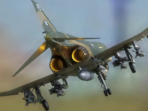 F4 Phantom 2 -Forest Texture-Fully Rigged-Changeble Decal -Texts 3D Model