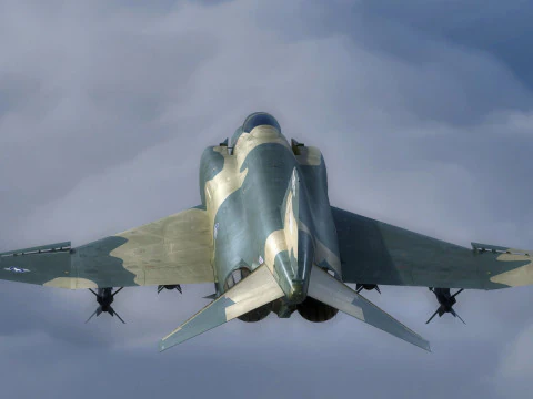 F4 Phantom 2 -Forest Texture-Fully Rigged-Changeble Decal -Texts 3D Model