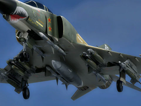 F4 Phantom 2 -Forest Texture-Fully Rigged-Changeble Decal -Texts 3D Model