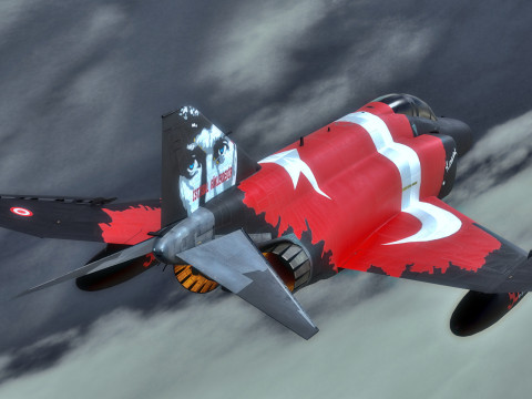 F4-Phantom 2- 50 YIL- Fully Rigged with High Resolution Textures 3D 모델