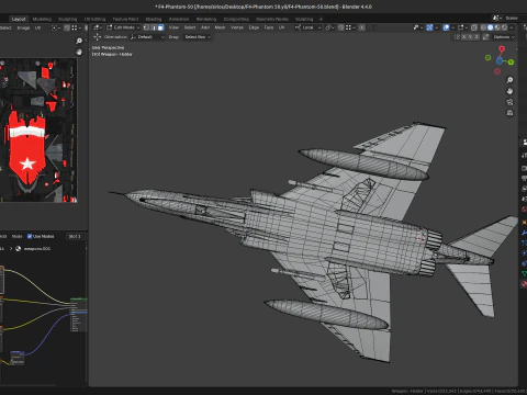 F4-Phantom 2- 50 YIL- Totalmente equipado com texturas de alta resolu&ccedil;&atilde;o Modelo 3D