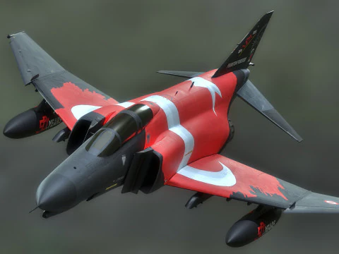 F4-Phantom 2- 50 YIL- Totalmente equipado com texturas de alta resolu&ccedil;&atilde;o Modelo 3D