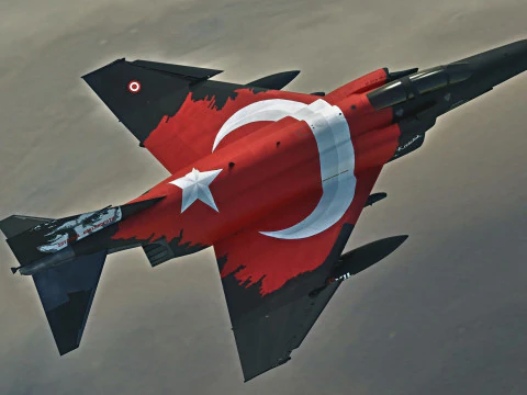 F4-Phantom 2- 50 YIL- Totalmente equipado com texturas de alta resolu&ccedil;&atilde;o Modelo 3D