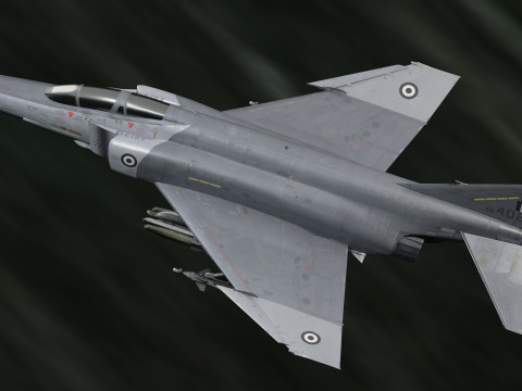 F4 Phantom 2 - Grey Texture-Fully Rigged-Changeble Decal -Texts 3Dモデル