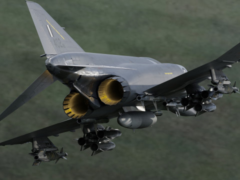 F4 Phantom 2 - Grey Texture-Fully Rigged-Changeble Decal -Texts 3D Model