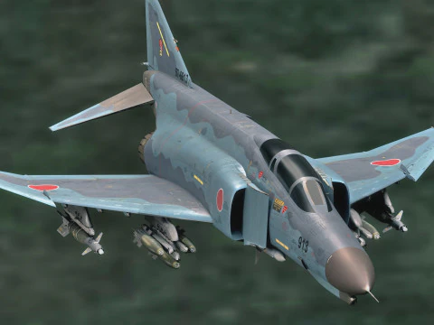 F4 Phantom 2 - Decalque Kai Texture-Totalmente Rigged-Changeble -Texto Modelo 3D