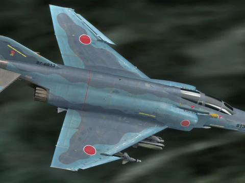 F4 Phantom 2 - Decalque Kai Texture-Totalmente Rigged-Changeble -Texto Modelo 3D