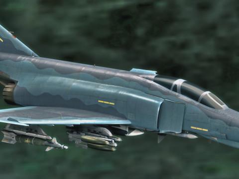 F4 Phantom 2 - Kai Texture-Fully Rigged-Changeble Decal -Text Modelo 3D