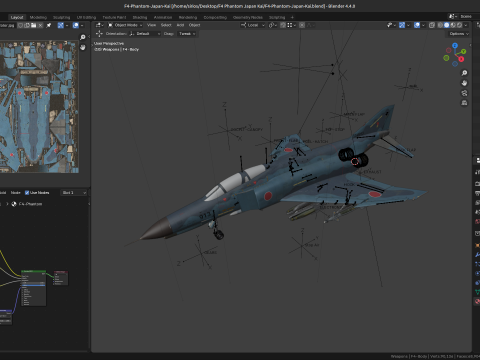 F4 Phantom 2 - Kai Texture-Fully Rigged-Changeble Decal -Text Modelo 3D