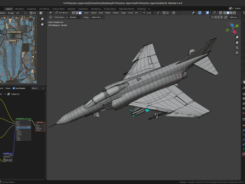 F4 Phantom 2 - Decalque Kai Texture-Totalmente Rigged-Changeble -Texto Modelo 3D