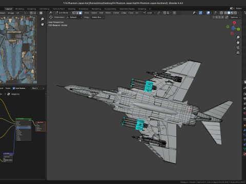 F4 Phantom 2 - Decalque Kai Texture-Totalmente Rigged-Changeble -Texto Modelo 3D