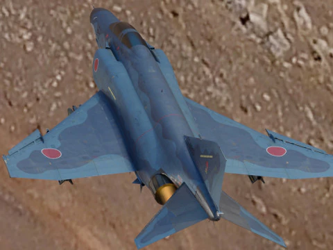 F4 Phantom2 - 4 different Changeble textures- Fully Rigged - Changable Decal-Text 3D Model