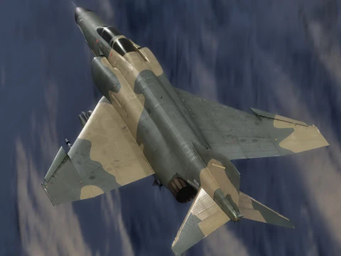 F4 Phantom2 - 4 different Changeble textures- Fully Rigged - Changable Decal-Text 3D Model