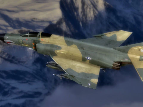 F4 Phantom2 - 4 different Changeble textures- Fully Rigged - Changable Decal-Text 3D Model