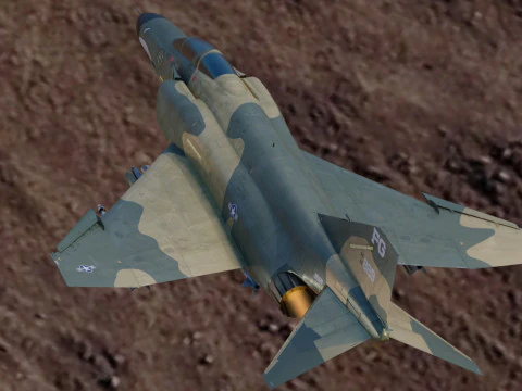 F4 Phantom2 - 4 different Changeble textures- Fully Rigged - Changable Decal-Text 3D Model