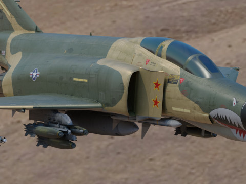 F-4 Phantom 2 - Multiple Textures-Fully Rigged-Changeble Decal-Text Modelo 3D
